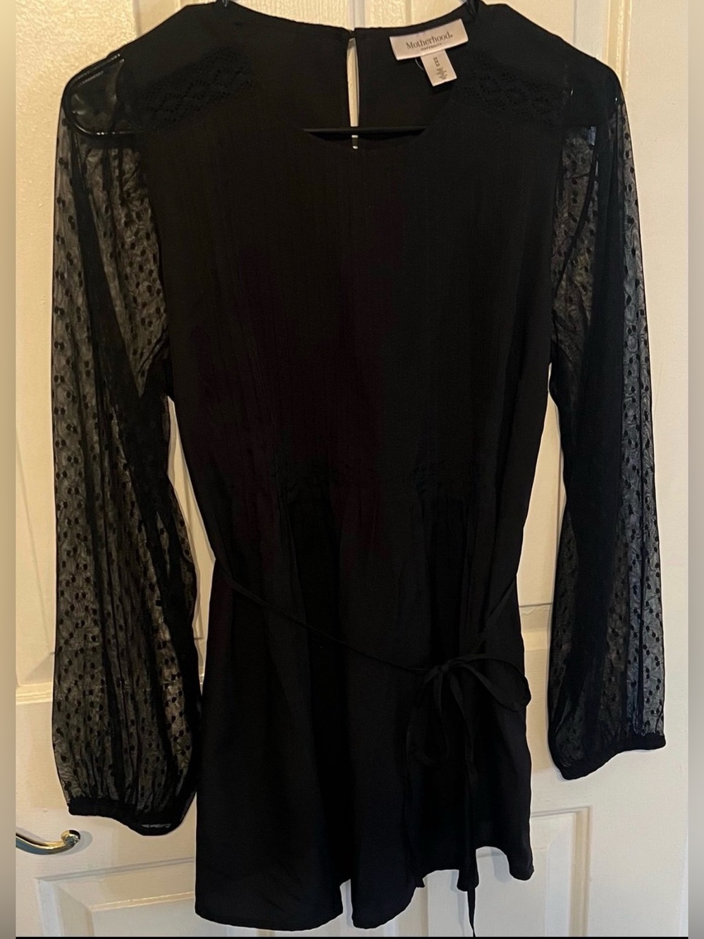 Motherhood Maternity Medium Lightweight Chiffon Summertime Dress Black GUC